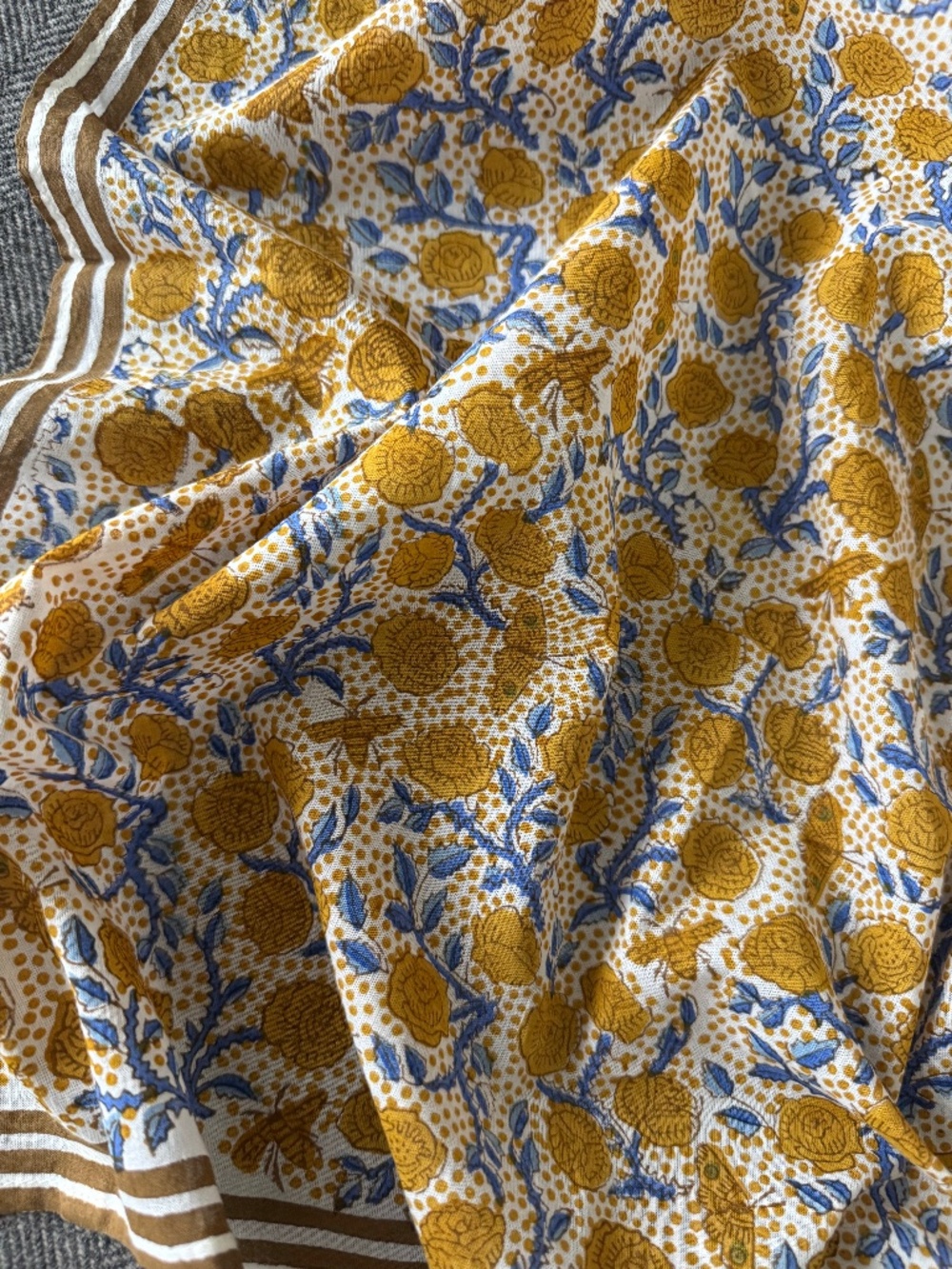 NWOT, BLOCK SHOP TEXTILES, ROSES BANDANA, FLORET COLLECTION - Picture 10 of 16